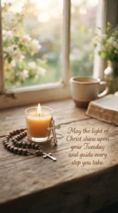Candle And Cross Prayer Image