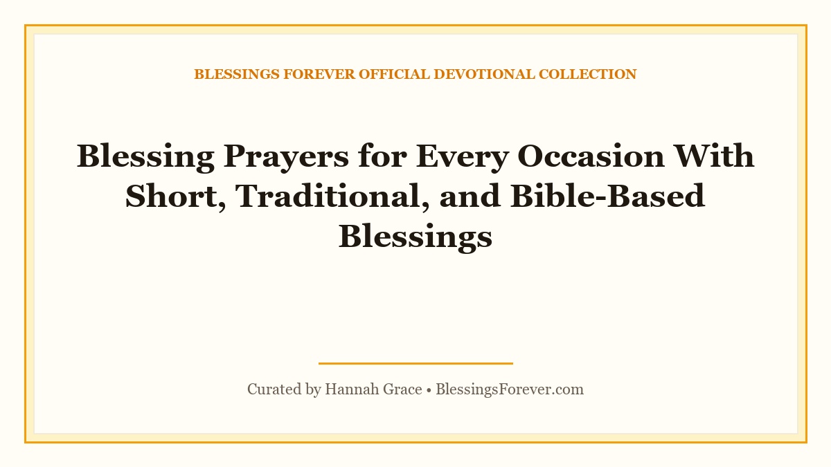 blessing morning prayer