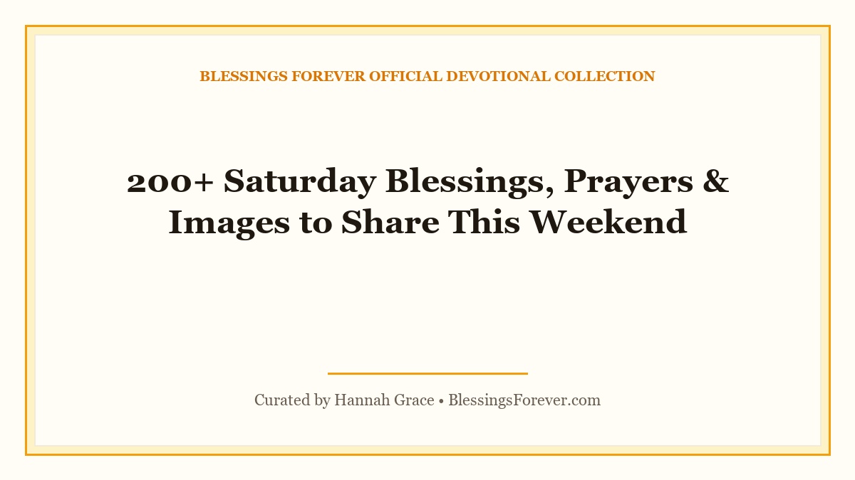 saturday blessings