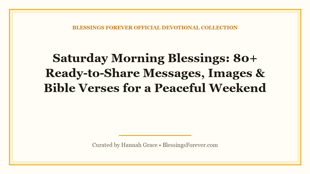 saturday morning blessings