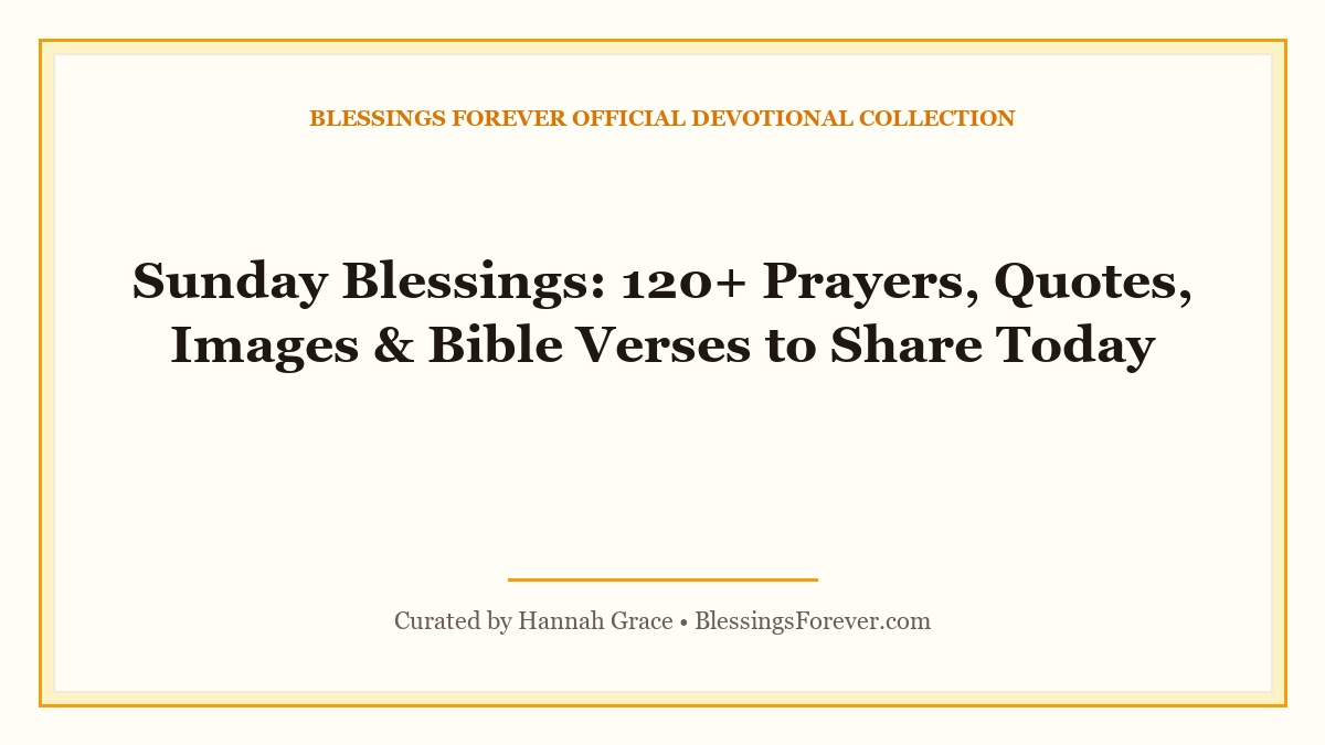 sunday blessings
