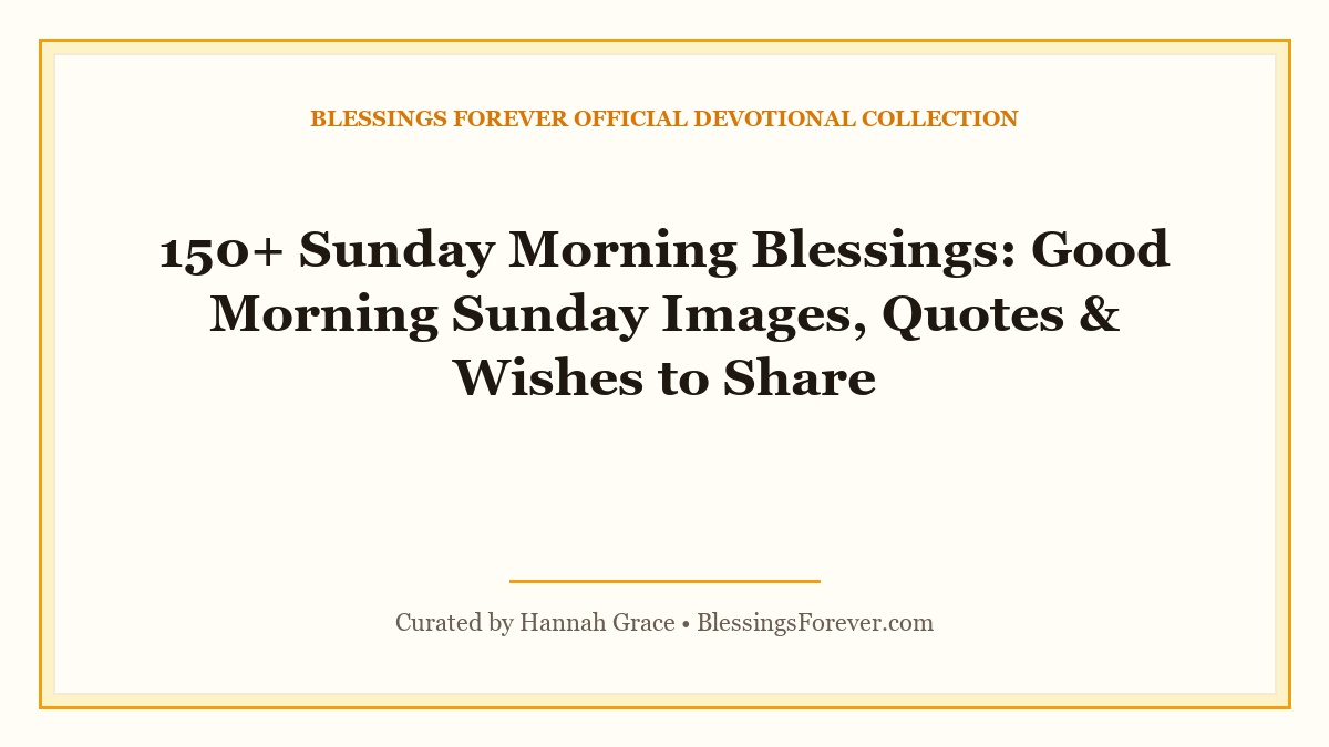 sunday morning blessings