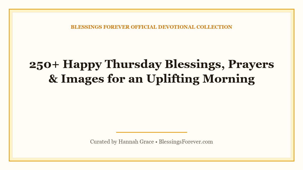 thursday blessings