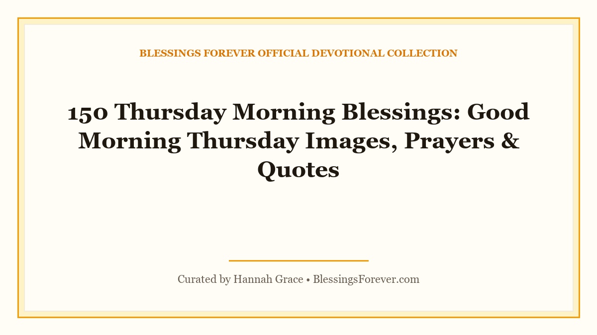 thursday morning blessings