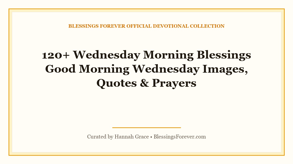wednesday morning blessings