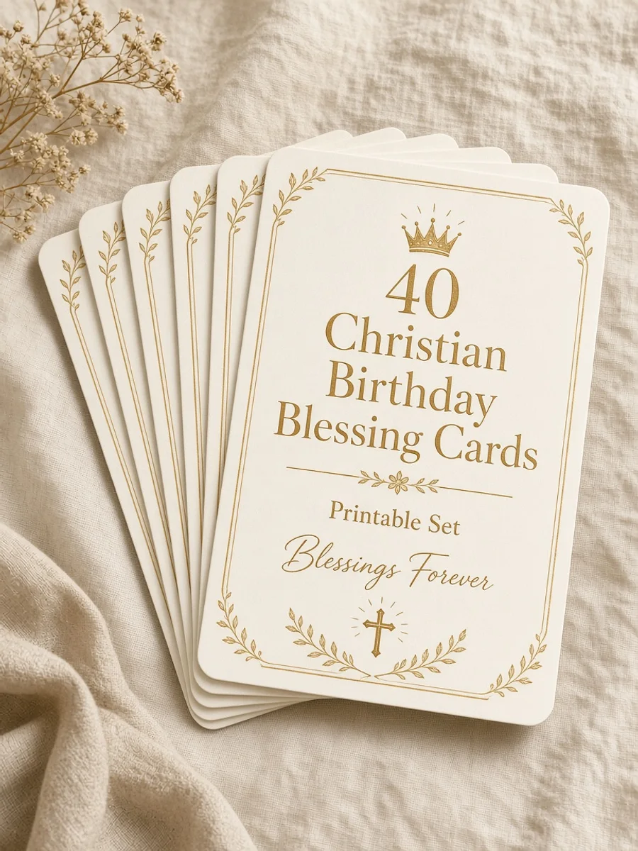40 Christian Birthday Blessing Cards (Printable)