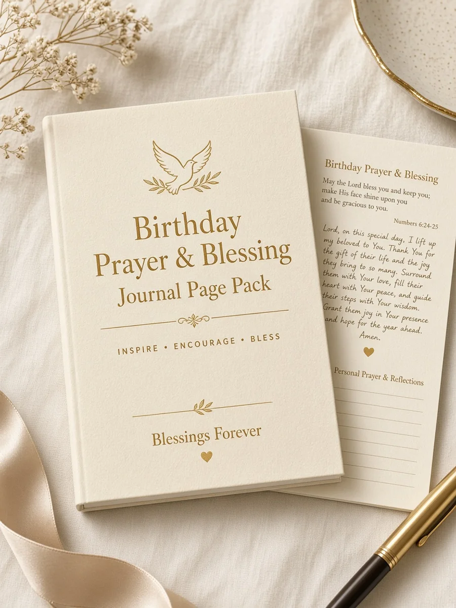 Birthday Prayer & Blessing Journal Page Pack