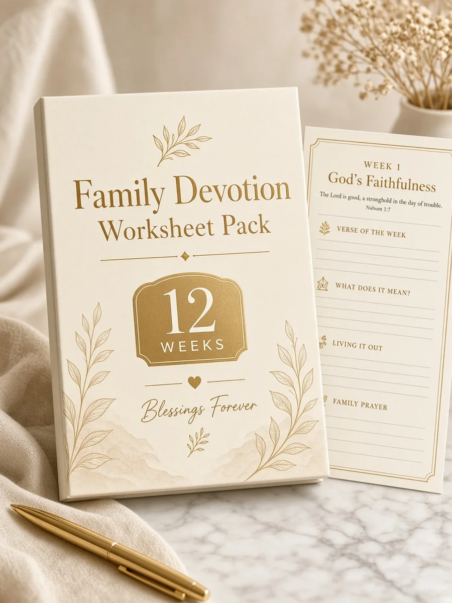 Family Devotion Worksheet Pack (12 Weeks)