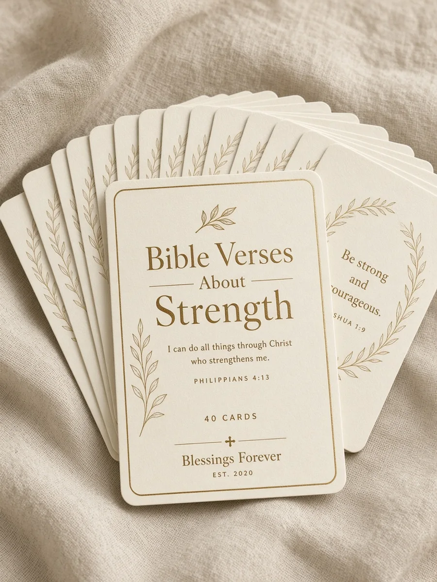 Bible Verses About Strength Card Set (40)