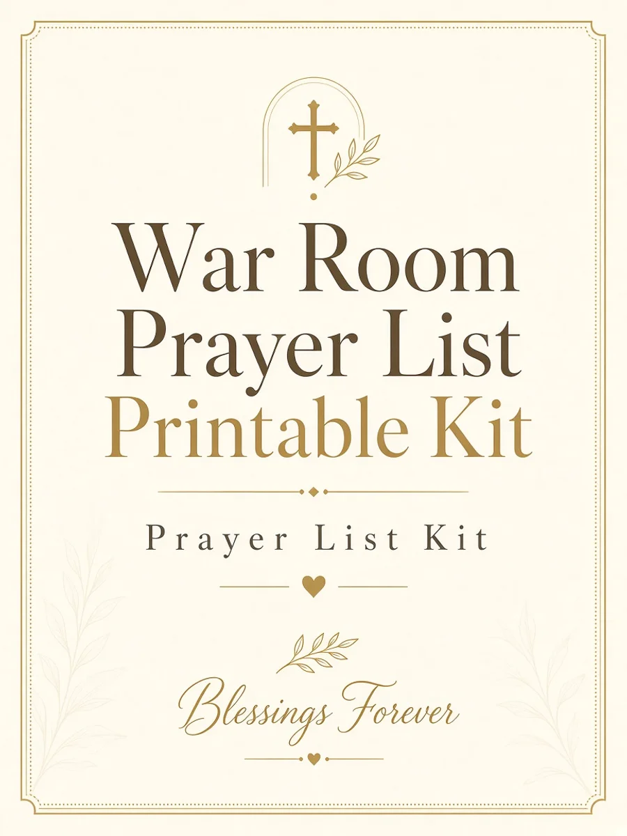 War Room Prayer List Printable Kit